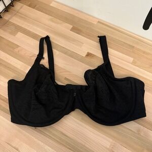 Soma Unlined Perfect Coverage Bra 36DD Black‎ Lace Comfort Support